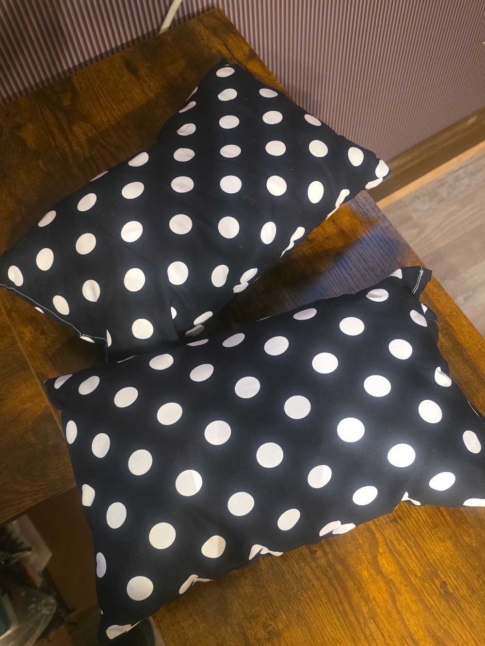Polka Dot Decorative BAG Pillow Pair - Black and White